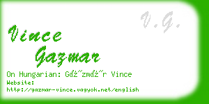 vince gazmar business card